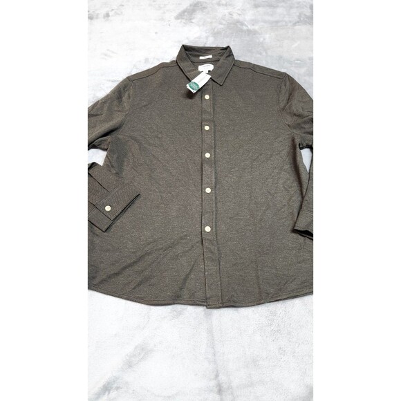 Julian & Mark Men's Large Olive Heavy Mix Twill Long Sleeve Shirt NWT - Picture 1 of 9